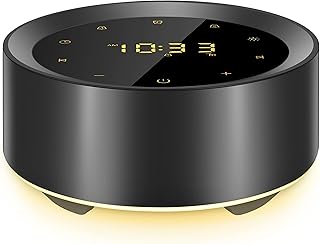 White Noise Machine with Alarm Clock, 20 Hi-Fi Soothing Sounds, 7 Color Baby Night Lights, Full Touch Control, Timer and Memory Function, Plug in, Sleep Sound Machine for Baby, Adults, Office
