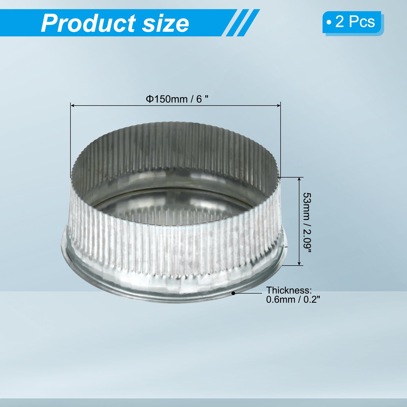 PATIKIL 6 Inch Metal Tee Cap - Image 2