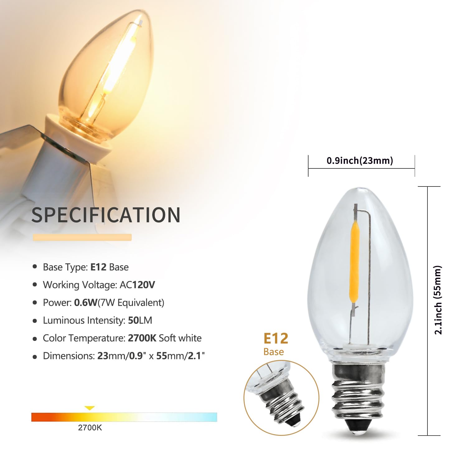 Snapklik.com : 5 Base C7 String Bulbs Christmas Village Light Accessory ...
