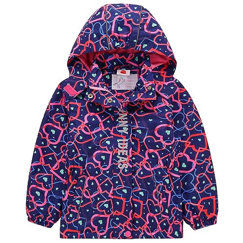Kinder Regenjacke Mädchen - Wasserdichte Windjacke Mit Kapuze Für 3-15 Jahre