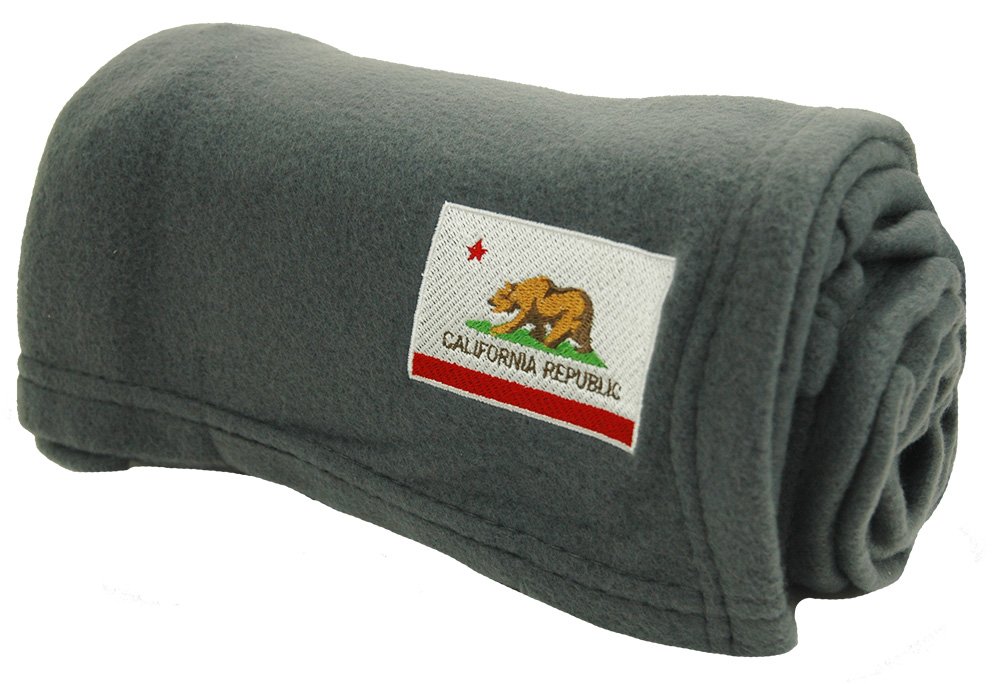 Wolf EssentialsCozy-Soft Microfleece Travel Blanket, 50x60 Inch, Lightweight, Compact, Perfect for Airplane and Car, California Flag