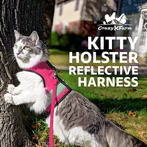 Kitty-Holster-Reflective-Cat-Harness-SmallMedium-Flamingo-Pink