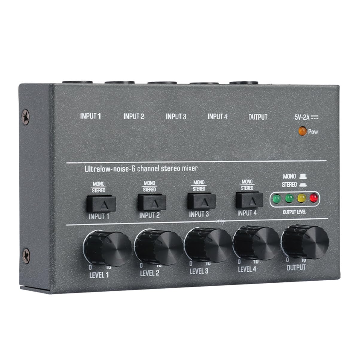 Orivin 4-channel Mini 5V Ultra-compact Low-noise Line Mixer Suitable for Microphones Guitars, Keyboards, Mobile Phones, Etc