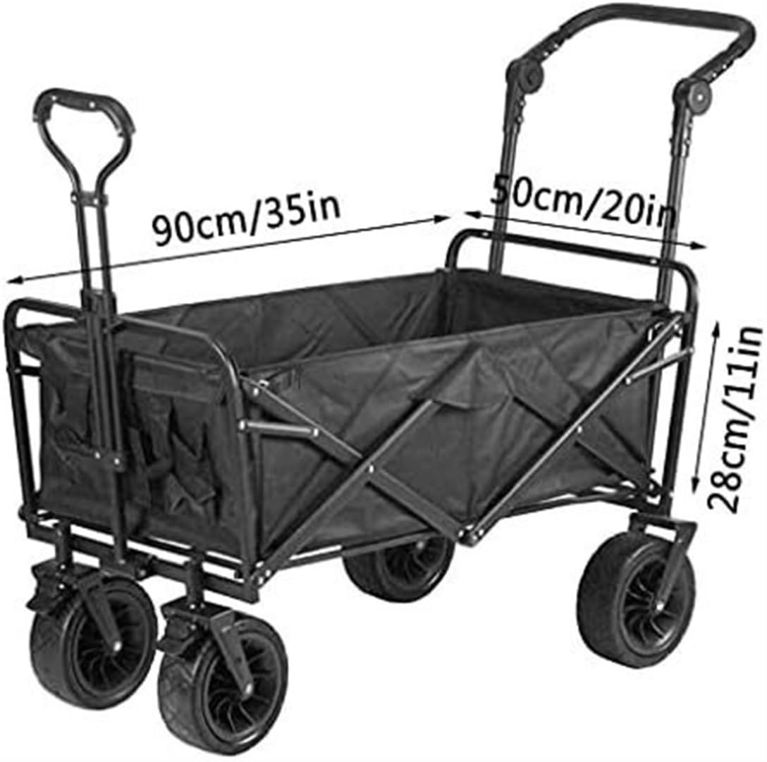 Gartenwagen, faltbarer Bollerwagen mit Bremsen, Campingwagen, Gartenkarren