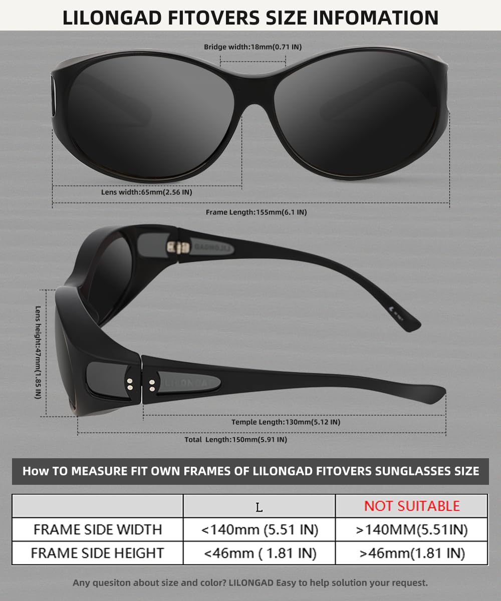 Lentes de sol polarizados que se ajustan sobre envolventes, evitan daños oculares por los rayos ultravioleta, antirreflejos, peso ligero, 100% protección UV para hombres y mujeres, espejo