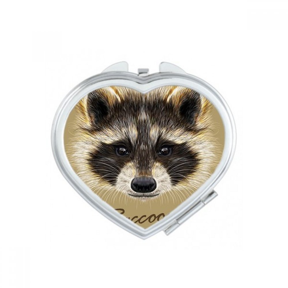 Miroir de poche compact raccoon mignon et portable pour maquillage quotidien