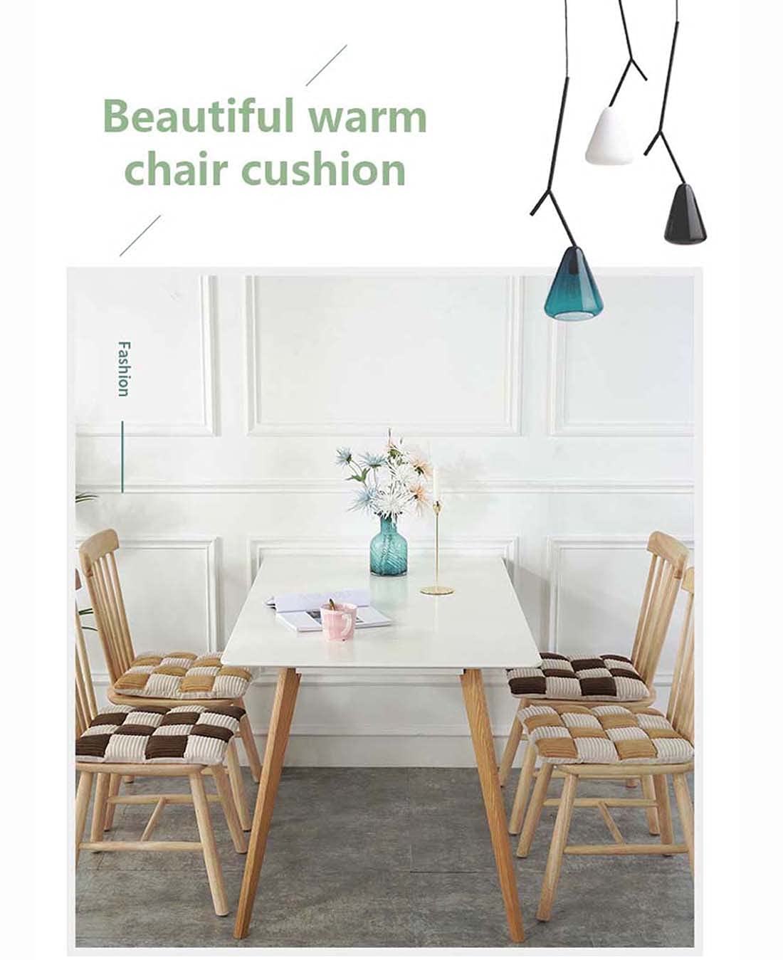 Coprisedie Lavabili Per Cucina - In Tessuto Felpato, Con Lacci E Volant, Antiscivolo, Set Da 4 Pezzi Color Beige