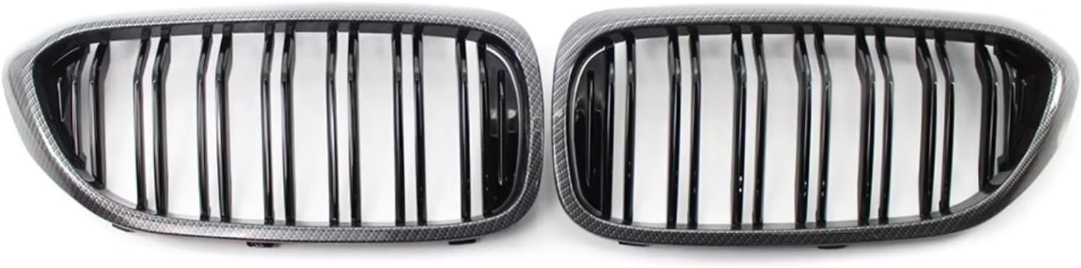 2Pcs Carbon Fiber ABS Car Front Kidney Grille Racing Grills 5 Series For BMW G30 G31 G38 530i 540i 2017 2018 2019