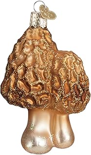 Old World Christmas Morel Mushrooms Glass Blown Ornament for Christmas Tree, Handcrafted Holiday Decoration, Vegetable Collection