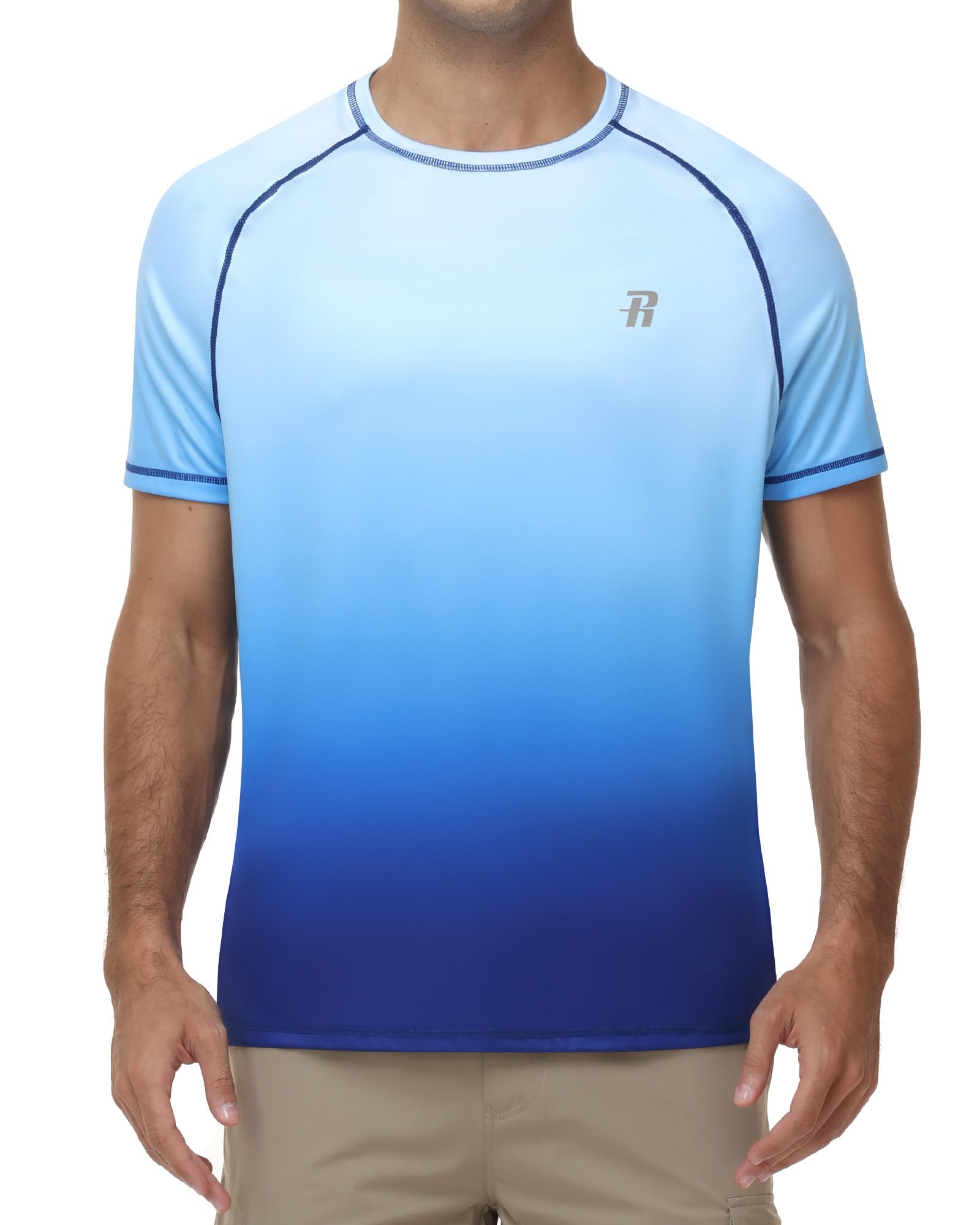Runhit UV Shirt Herren Kurzarm, Schwimmshirt mit UPF 50+ Sonnenschutz, Schnelltrocknendes Rashguard Atmungsaktives Badeshirt für Wassersport, Surfen und Outdoor