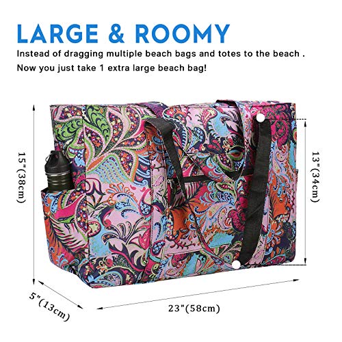 Image of Outrip Extra Large Beach Tote Bags for Family Waterproof Pool Bag for Women with Zipper