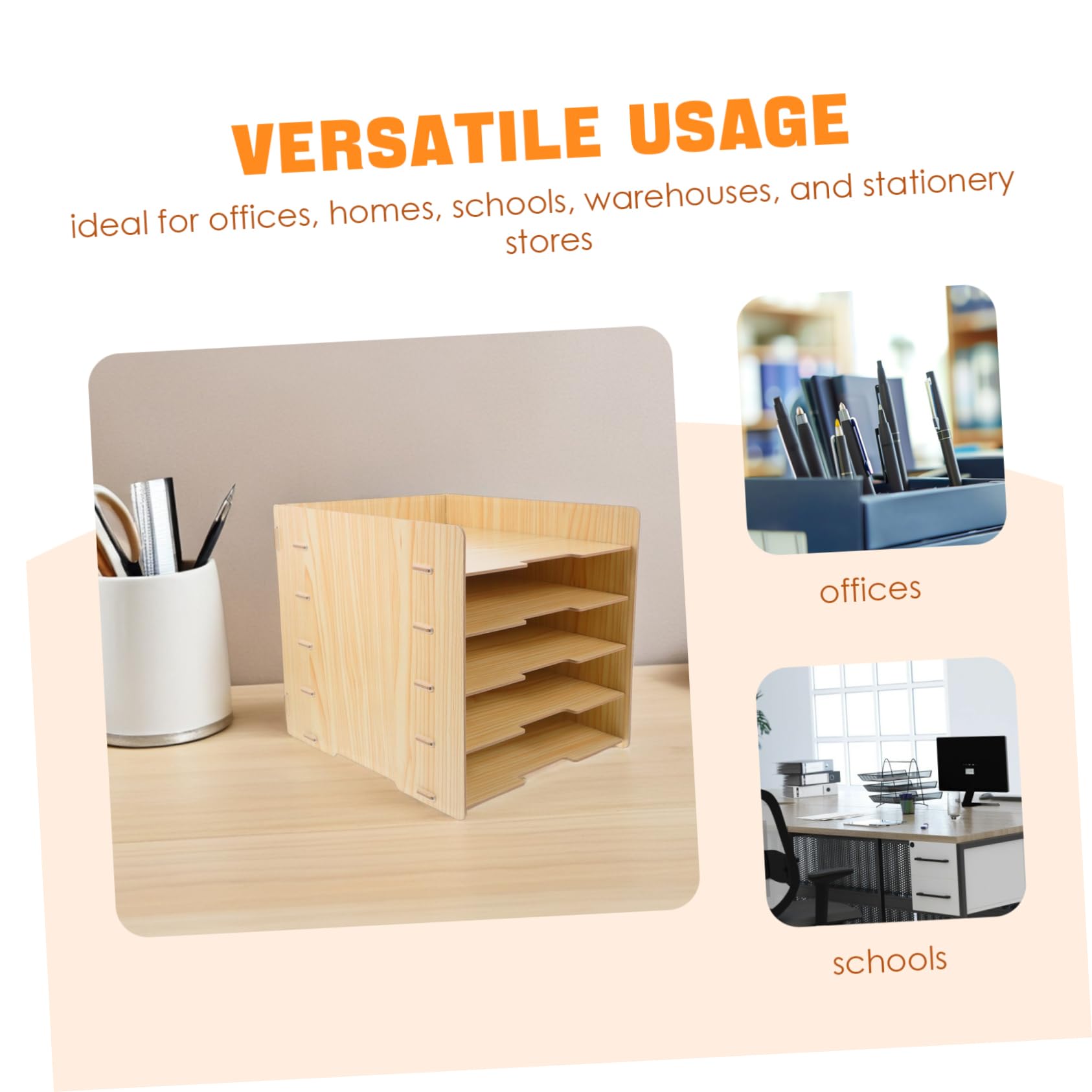 DOITOOL Organiseur De Bureau Multicouche En Bois, Organiseur De Documents, D'enveloppes, Facile À Installer, De Papeterie Moderne