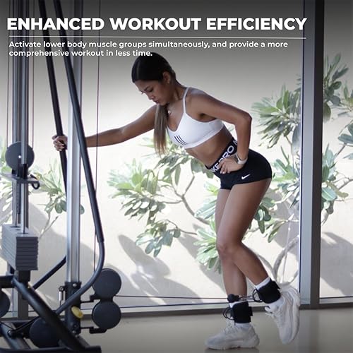 Miniatura 4 de Correas de tobillo para máquinas de cable para mujeres, accesorios de máquina de cable de retroceso de glúteos, puños de tobillo de gimnasio,