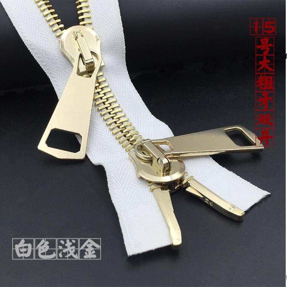 Szycie kurtkiZamki, duży zamek błyskawiczny 15# Metalowe podwójne suwaki Zipper Modna kurtka puchowa Płaszcz Dwukierunkowy zamek błyskawiczny 1 sztuka 70cm 85cm 100cm Czarny Biały Zamek błyskawiczny-