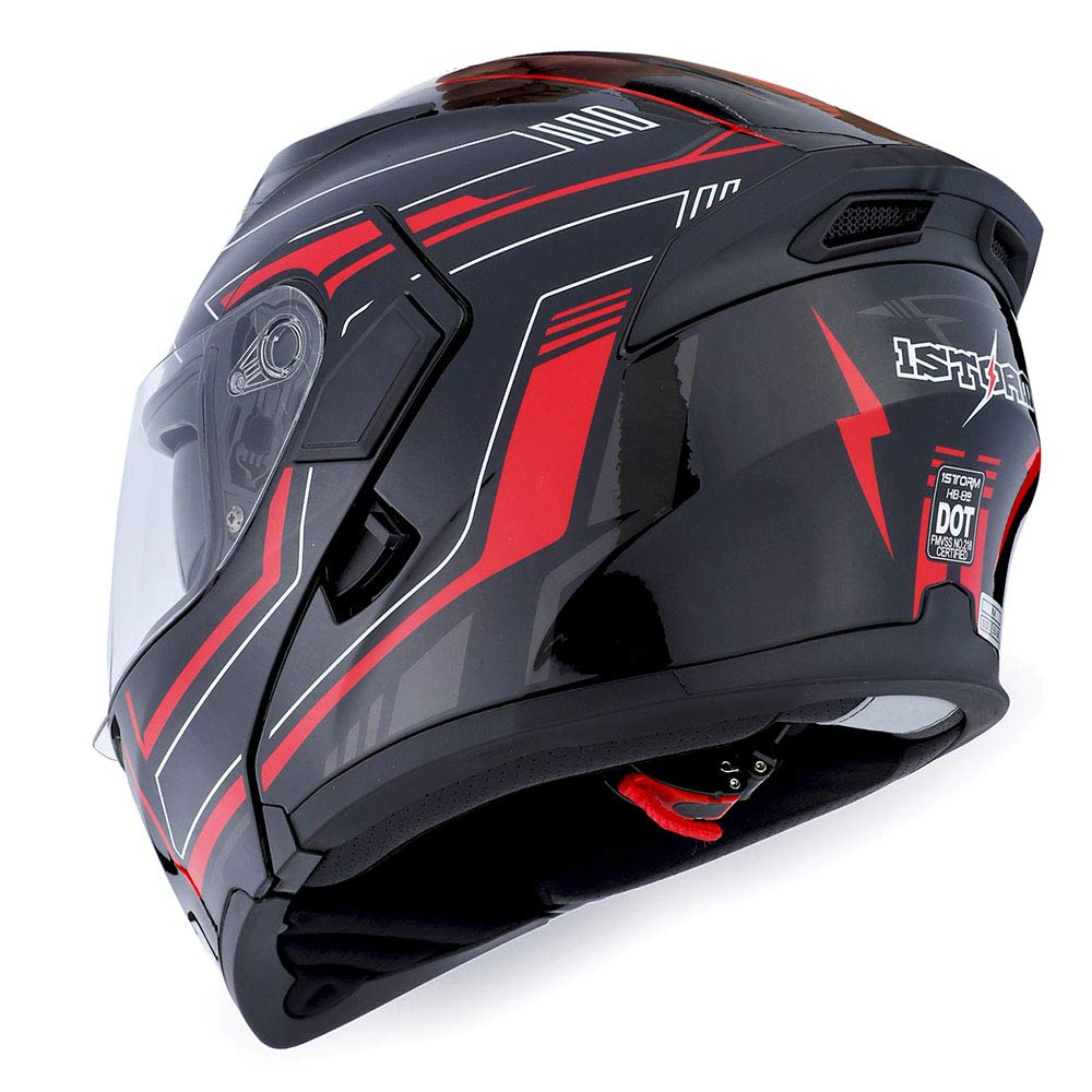 Buy 1Storm Motorcycle Modular Full Face Helmet Flip up Dual Visor Inner