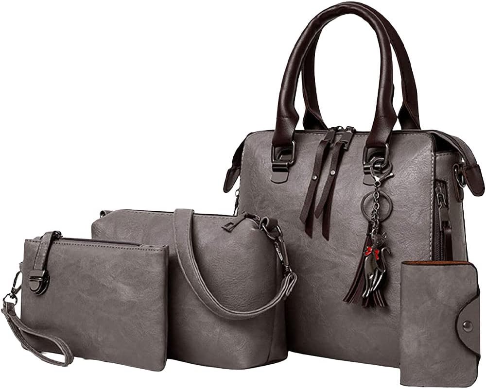 Homarket 4pcs Handbag for Women Wallet Tote Bag Shoulder Bags Top Handle Satchel Purse Set