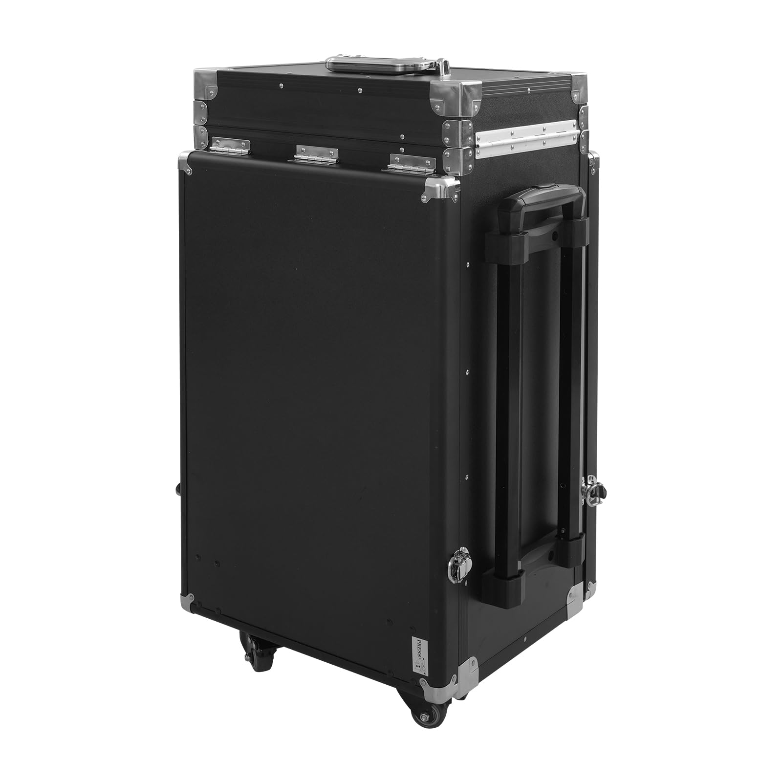 Kosmetikkoffer Trolley Faltbar Erweiterbar 2-Tisch&4-Schublade mit Teleskopgriff Zahlenschloss Schminktisch Schminkkoffer Make-Up-Koffer Kosmetik Koffer Nagelkoffer Nageltisch Friseurkoffer (Schwarz)