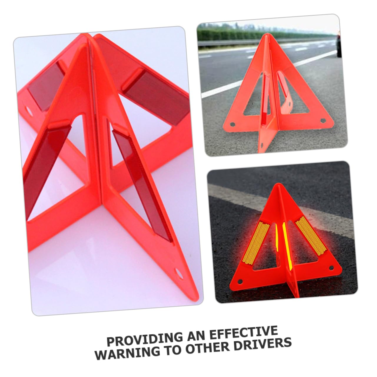 3 piezas Triángulos de Seguridad Reflectantes para Emergencias de Coche de Advertencia Plegables para Inspecciones y Situaciones de Avería Diseño Conveniente para Almacenamiento