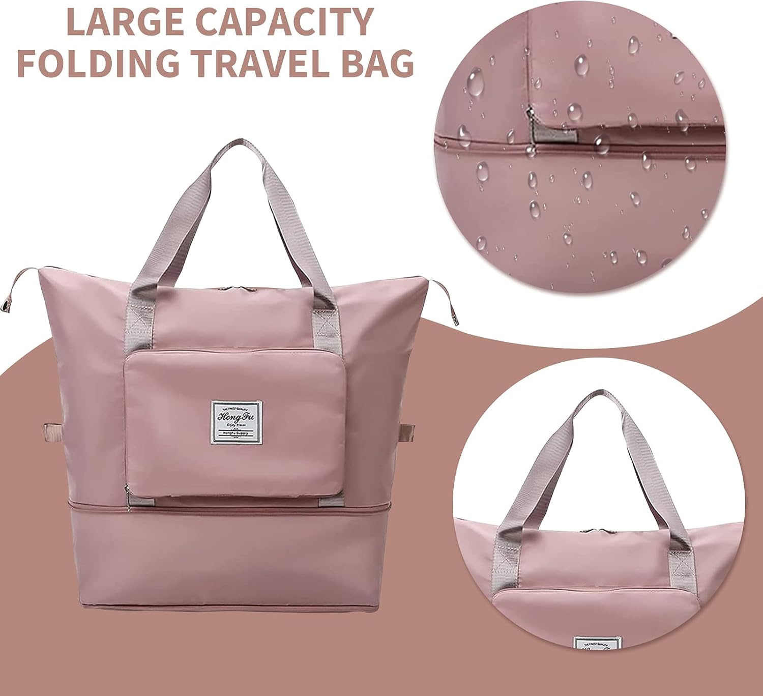 Large Capacity Folding Travel Bag, Portable Foldable Travel Bags