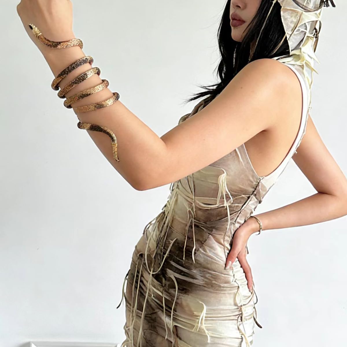 Snake Necklace Bracelet for Women Punk Bendable Snake Choker Necklaces Flexible Multi-Purpose Medusa Necklace Party Halloween Jewelry Gift - Image 6