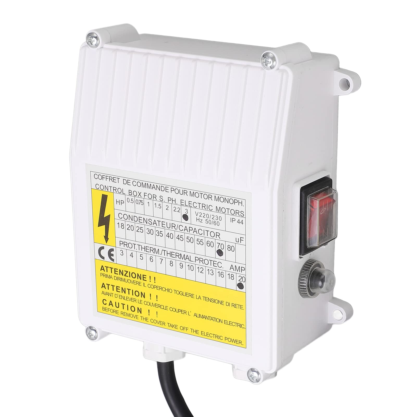 Caja de Control de Bomba de Pozo Profundo 3,0 2,2 KW 70uf 20A Enchufe Europeo 220V