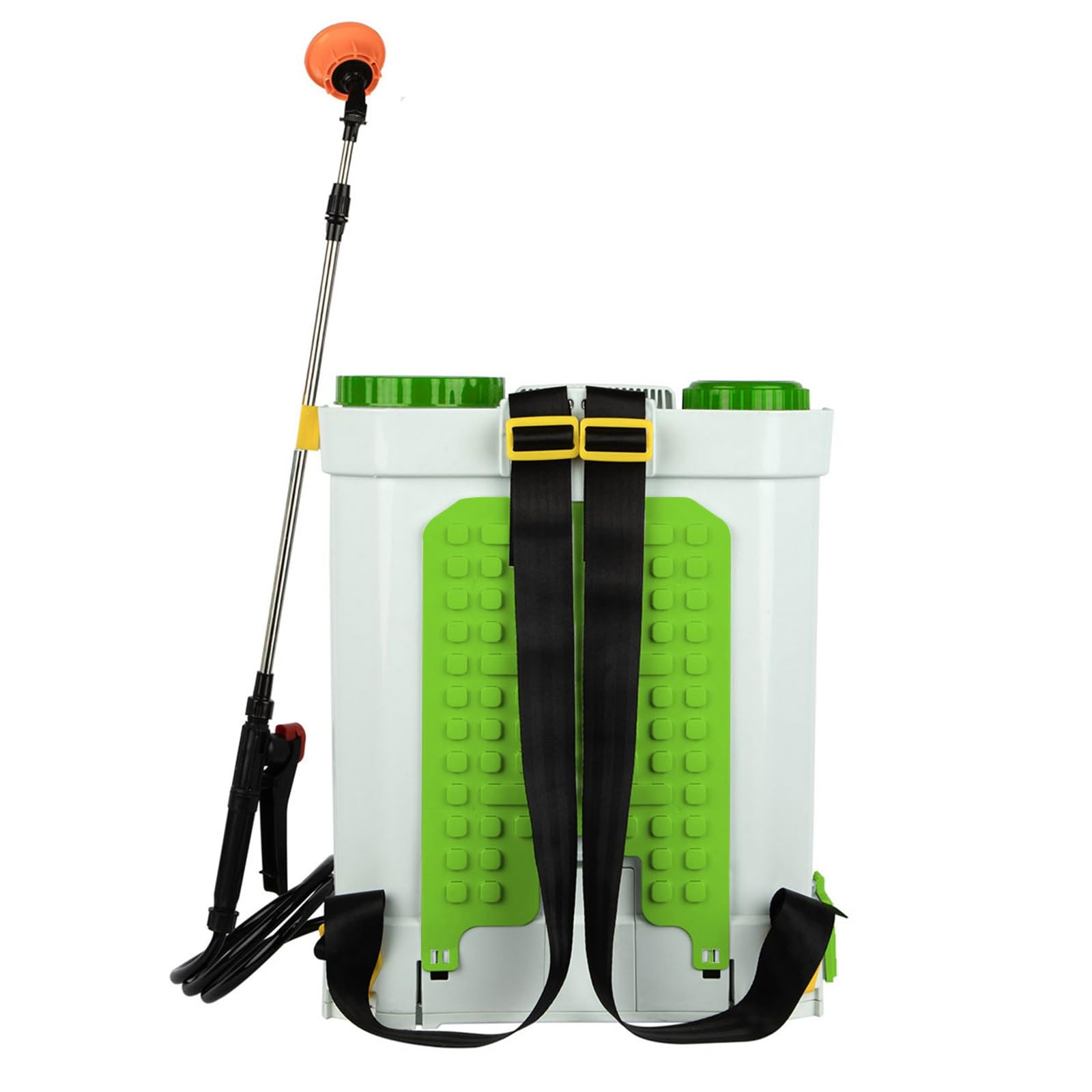 BIRCHTREE Pulverizador eléctrico de mochila de 16 litros, pulverizador de mochila recargable de 12 V con 4 boquillas, pulverizador de jardín inalámbrico para herbicidas y agricultura