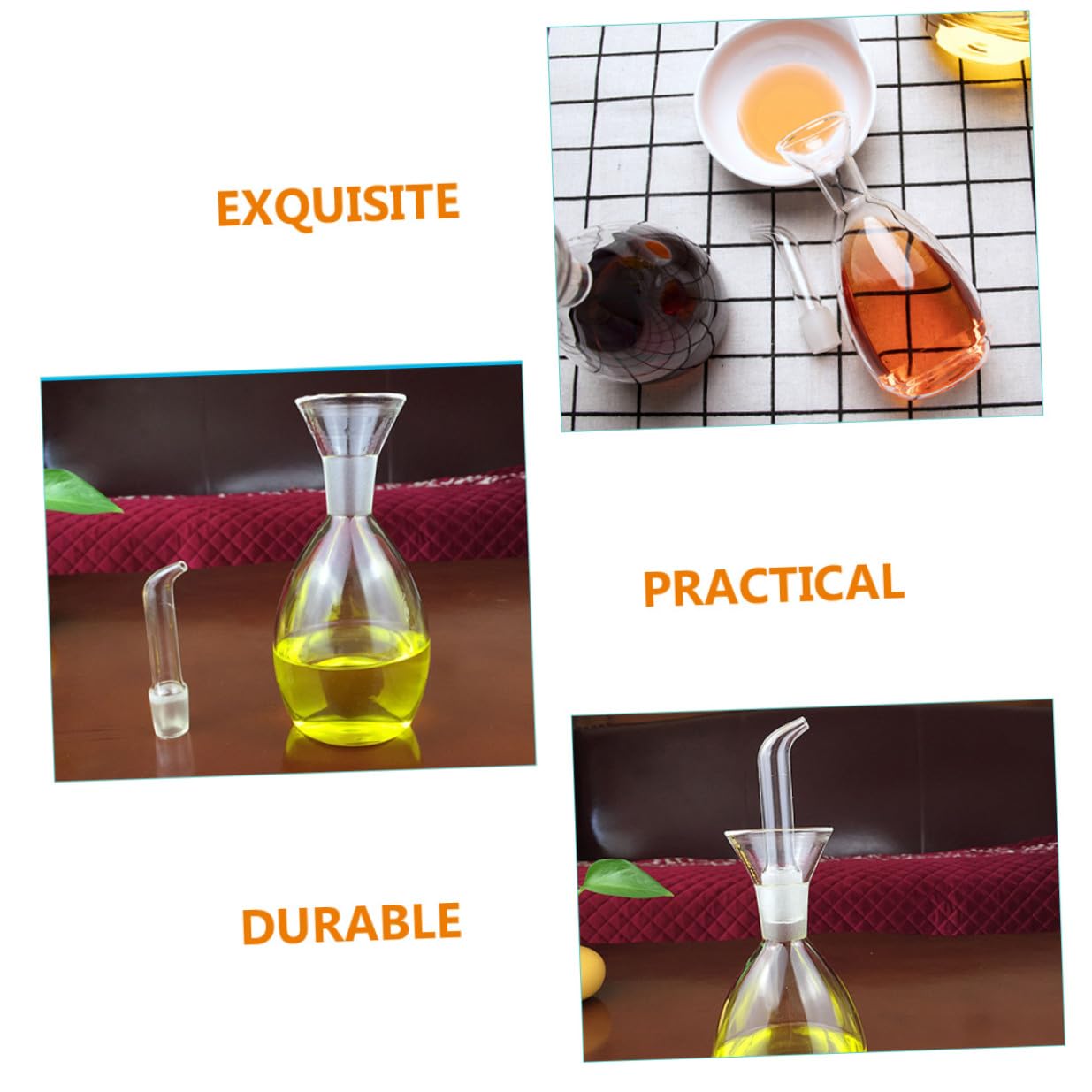 Aceitera de Vidrio 250ml para Cocina y Condimentos Líquidos