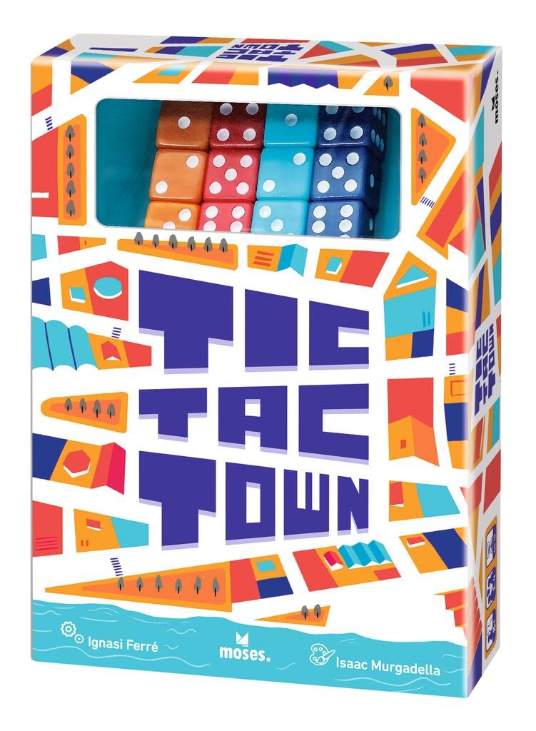 moses 90181 Tic Tac Town from 8 Years, for 2-4 Players, Lucky Dice and Planning Skills, Tactical Dice Game with Simple Rules, Yellow