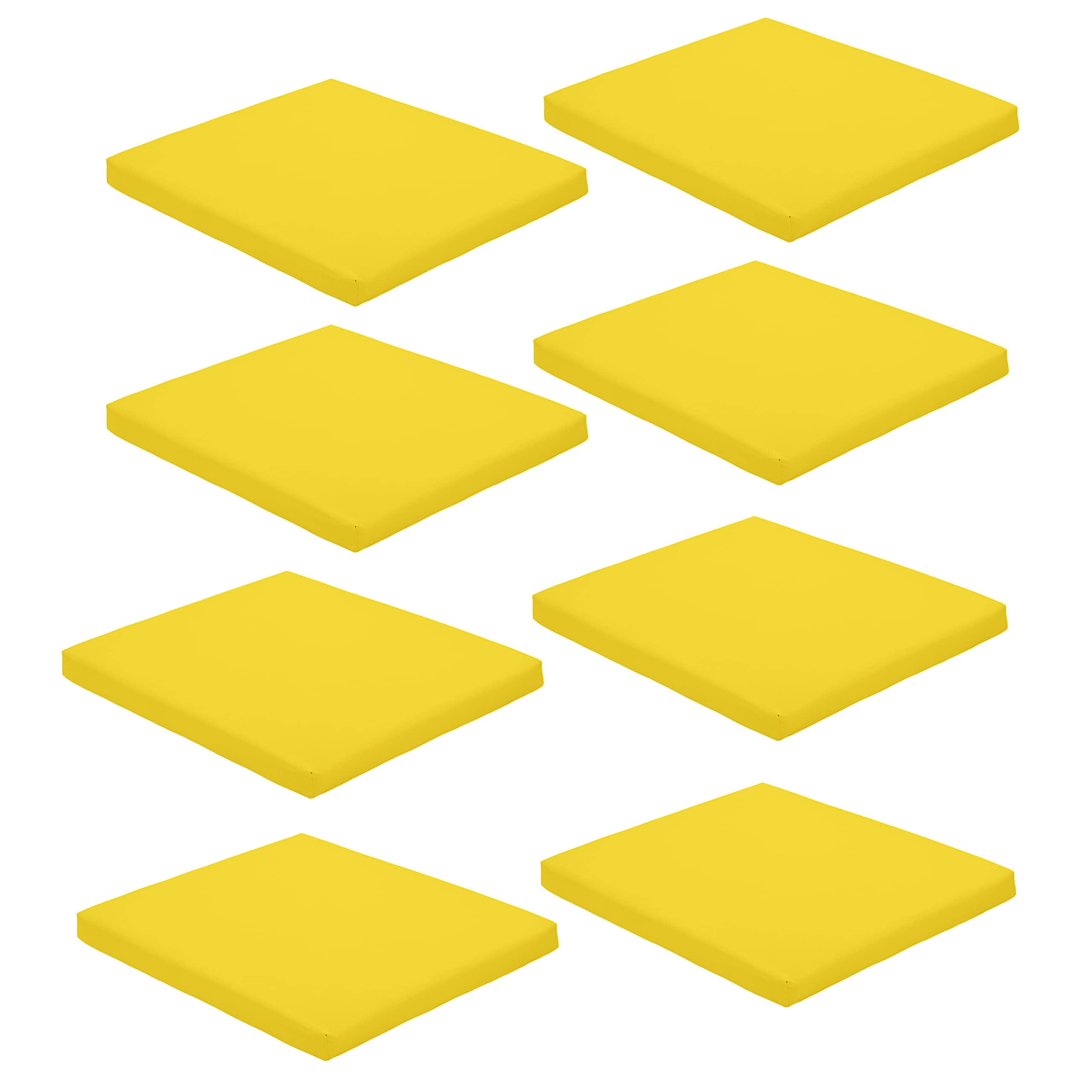 Gardenista Garden Chair Seat Pad | Indoor Outdoor Dining Cushion Seat Pads | Water Resistant Patio Garden Chairs Cushions with Secure Ties | Durable & Comfortable | 8 Pieces (Yellow)