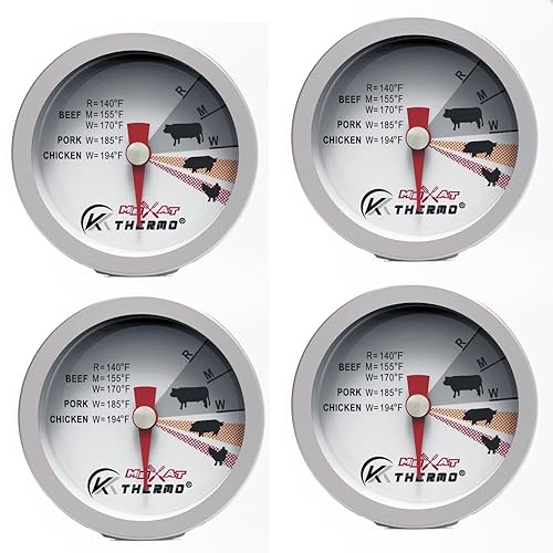 Miniatura 1 de Termómetro para carne, termómetro de carne de aves de corral, termómetro de esfera de acero inoxidable de lectura instantánea, herramientas para
