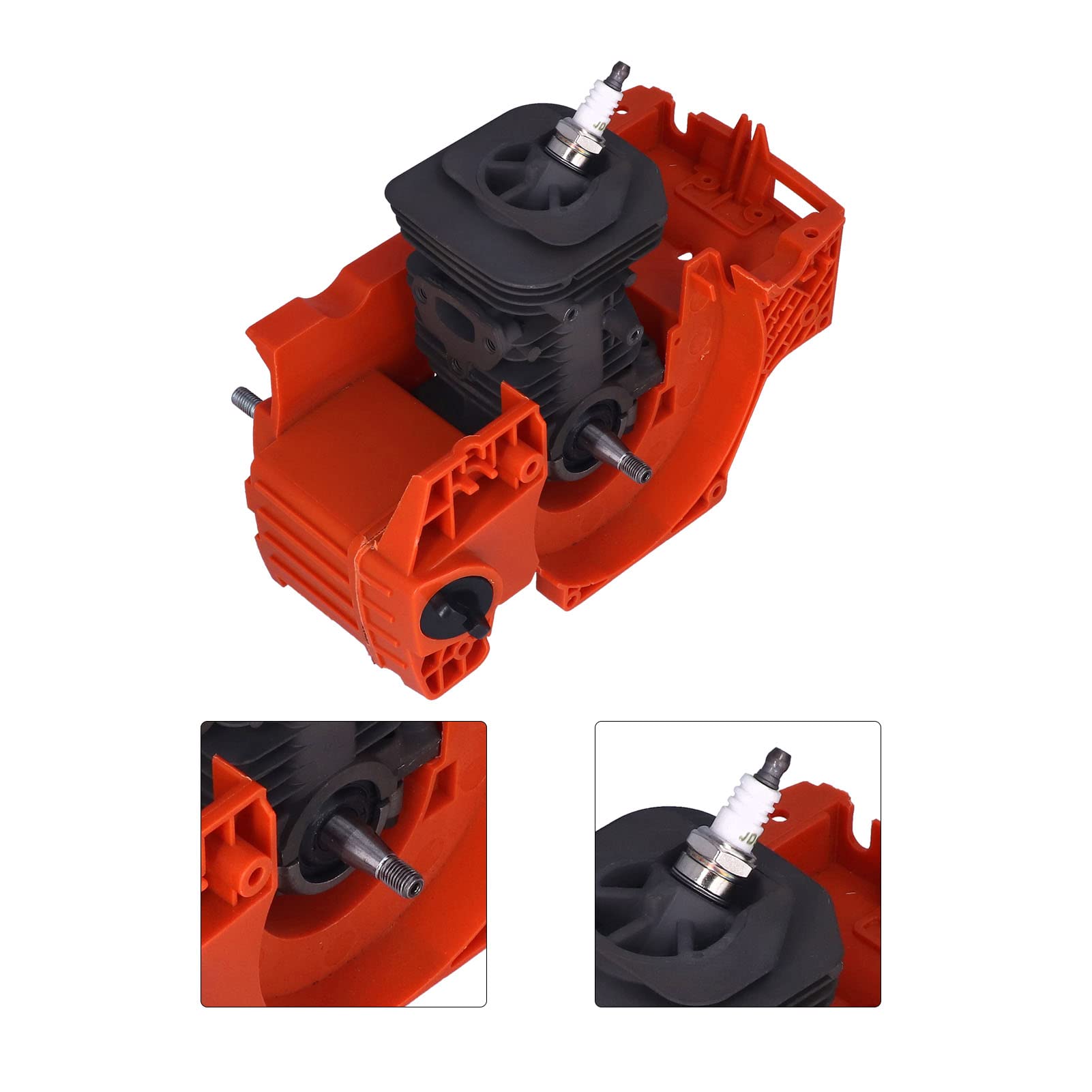 Cilindro del cárter Cilindro del cárter de 40 mm con bujía para Motosierra 136 137 141 142 530071991 Pieza de Repuesto de Alto Rendimiento