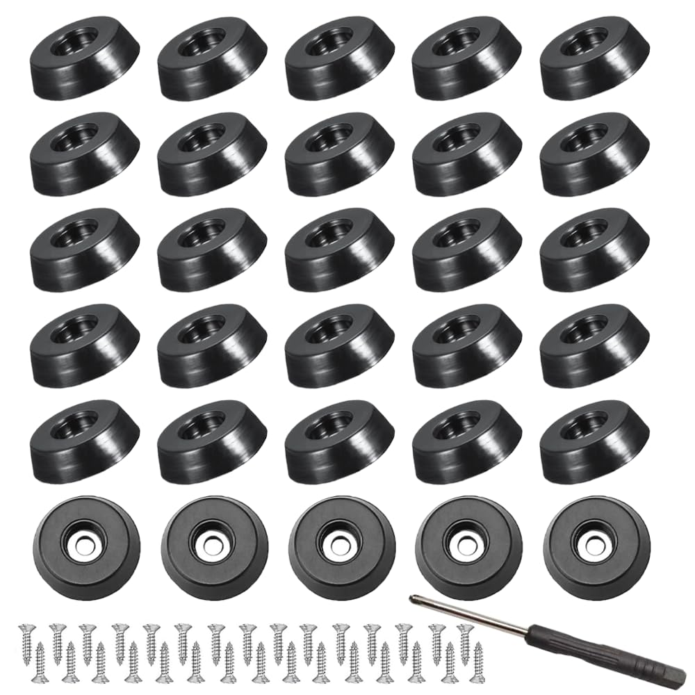 30 Pezzi Piedini in Gomma neri per Tagliere, Gommini per Sedie, Piedini in Gomma Antiscivolo per Mobili, Elettronica, Elettrodomestici da Cucina