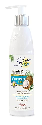 SILICON MIX Acondicionador nutritivo sin enjuague con aceite de coco  Con cacao y manteca de karité ideal para cabello seco dañado  8.5 onzas