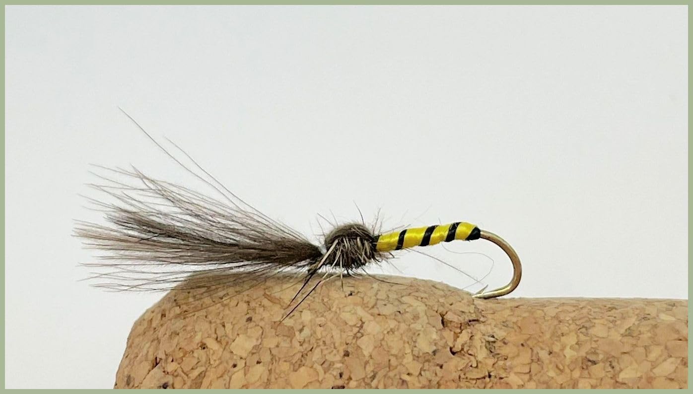 BARBLESS CDC Yellow Owl Flies, 12 Pack Yellow Owl, choice of sizes, Trout Flies (10)