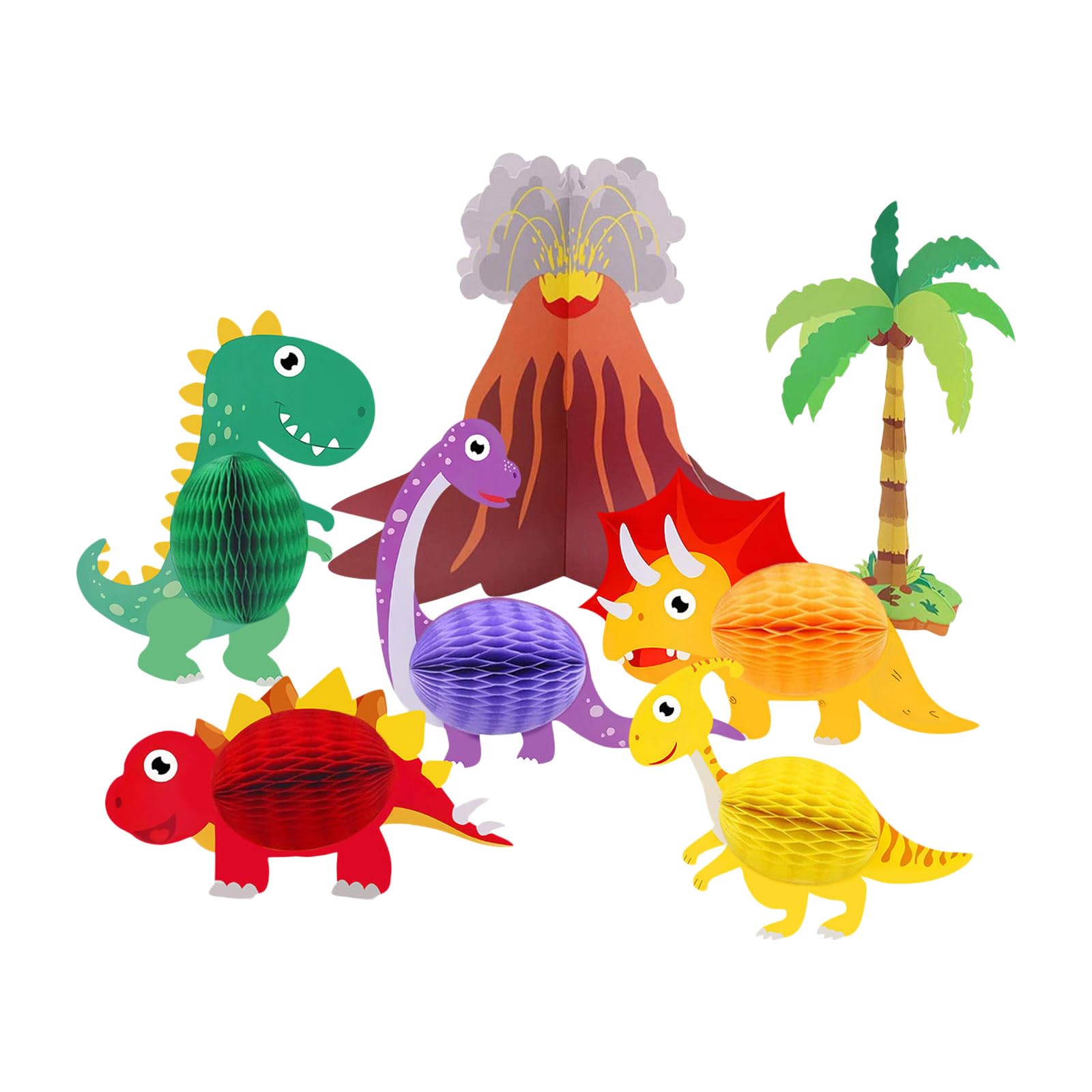 YROHGKPN 7Pieces Cartoon 3D Dinosaur Table Decoration Party Centerpieces for Kids Birthday Baby Showers Festival Occasion Easy to Assemble