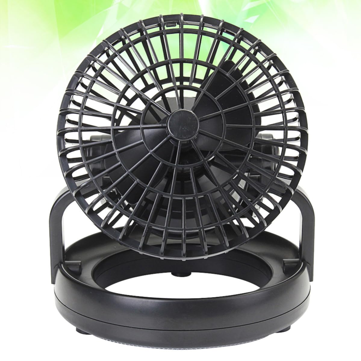 Camping Lamp With Ceiling Fan LED 18pz in Abs Nero 2pezzi | Luce per Tenda da Campeggio, Ventilatore Campeggio da Appendere, Festa Estiva