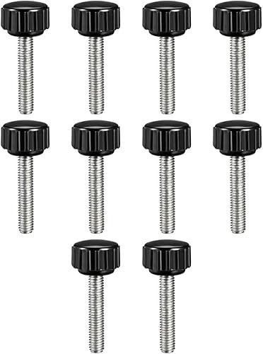 uxcell Perillas de sujeción moleteadas con rosca métrica macho M5 x 0.984 in, tornillo de agarre para pulgar, perno de mango de sujeción manual con
