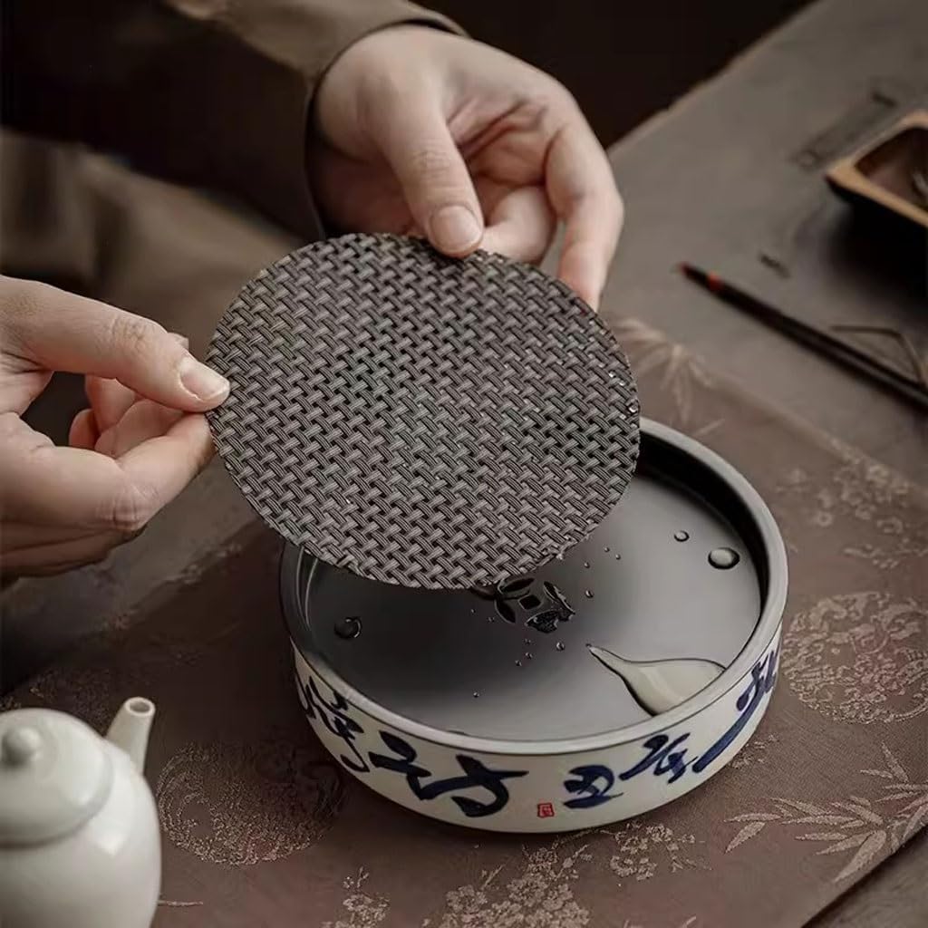 ティートレイ レトロ 小型 ドライティーテーブル 家庭用 ラウンド セラミック ティートレイ オフィス ラウンド ウォーターストレー