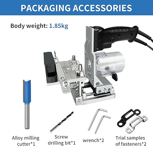Miniatura 3 de Plantilla de mortaja 2 en 1 Sistema de carpintería de espiga suelta con cortador de fresado de aleación, soporte de ranurado invisible para máquina