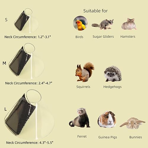 Miniatura 2 de MANON ROSA Juego de 2 vendajes autoadhesivos para recuperación de hámster, collar en E para recuperación de hámster, para animales pequeños,