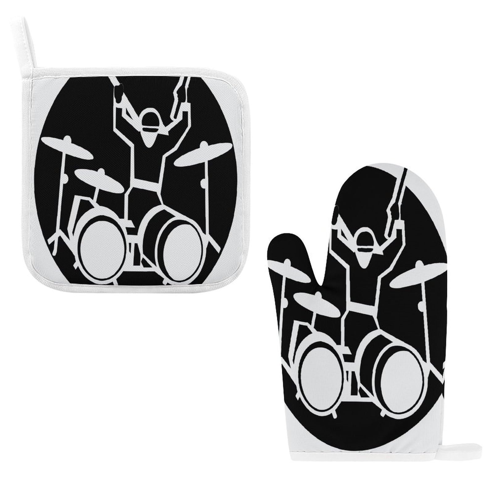 Fodpand Style Drummer Oven Mitts And Pot Holders Sets