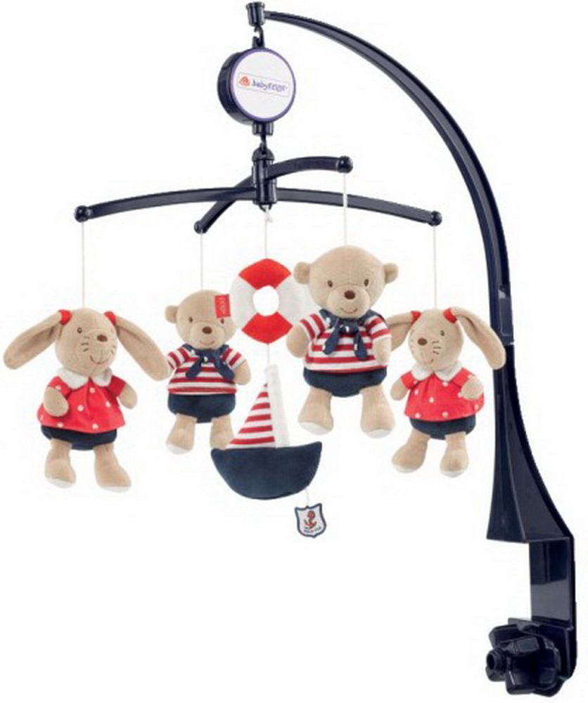 Fehn Móvil Musical Ocean Club - Juguete musical para ayudar a dormir con simpáticos animales - música móvil melodía "Ha salido la luna" - Juguete musical móvil para cuna de bebé de 0 a 5 meses