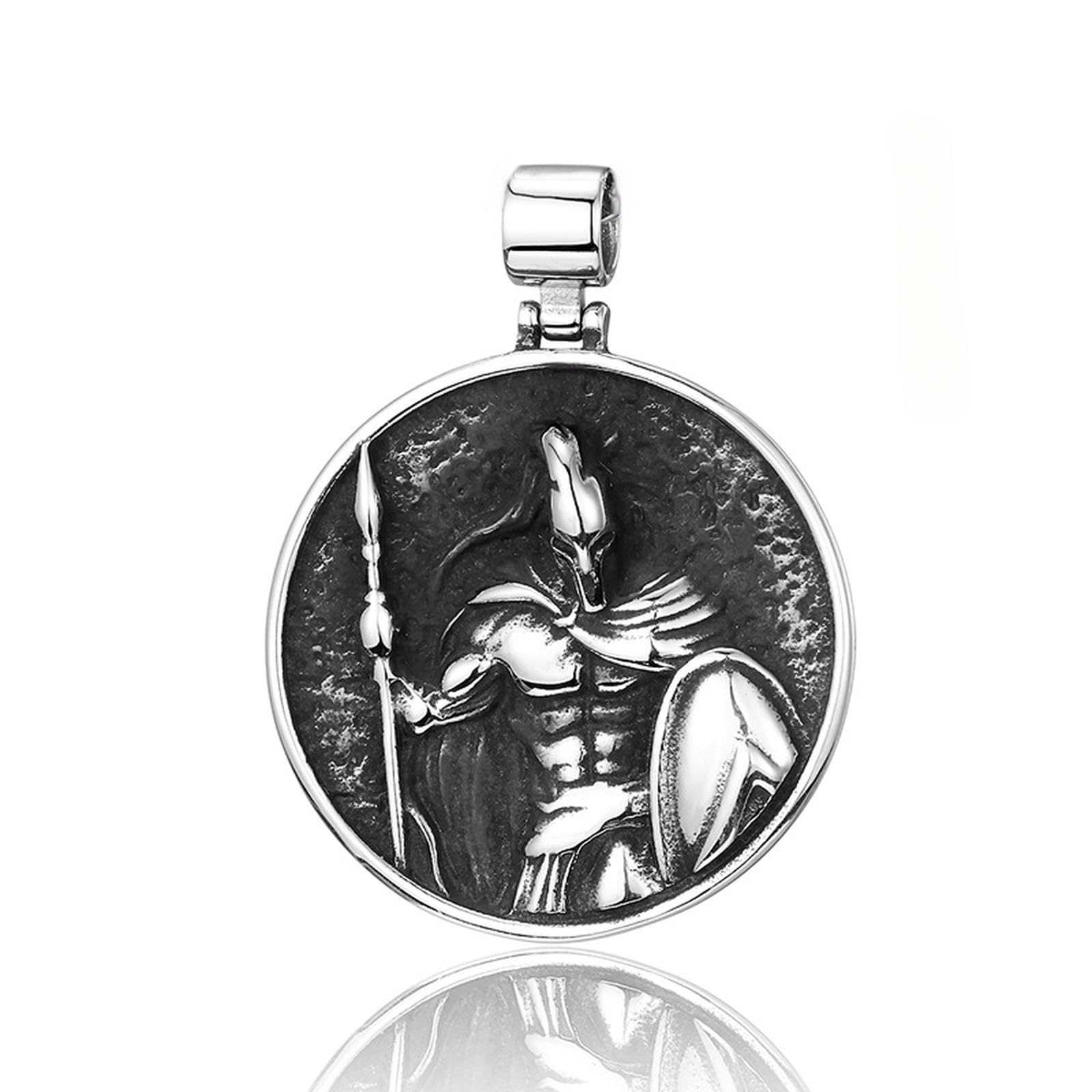 New Punk Stainless Steel Cuban Warrior Pendant Vintage Men's Necklace Chain