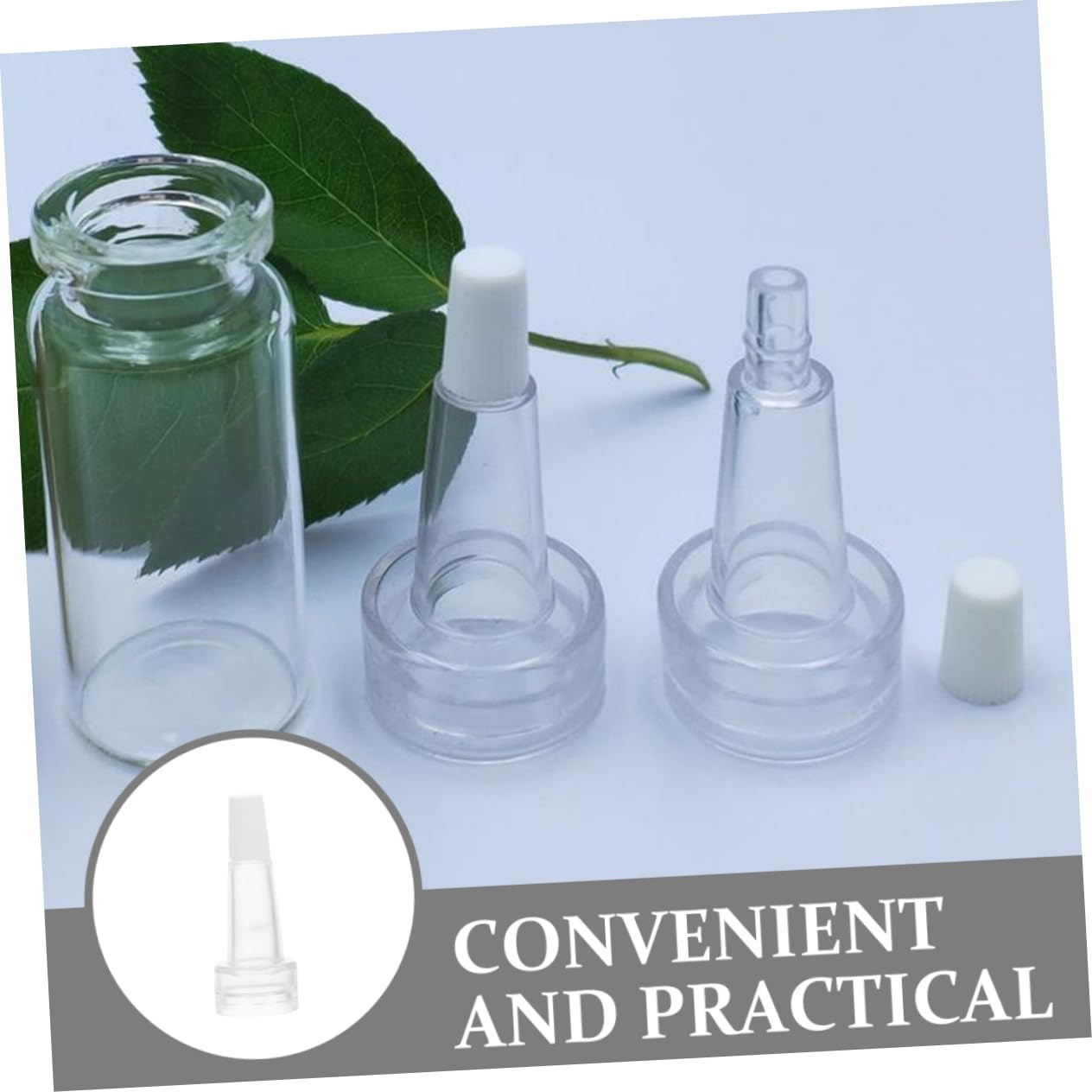 CIYODO 2sets 13-Teeth Vial Bottle Cap Plastic Essence Bottle Trumpet Head Liquor Spout for Skincare 50pcs*2