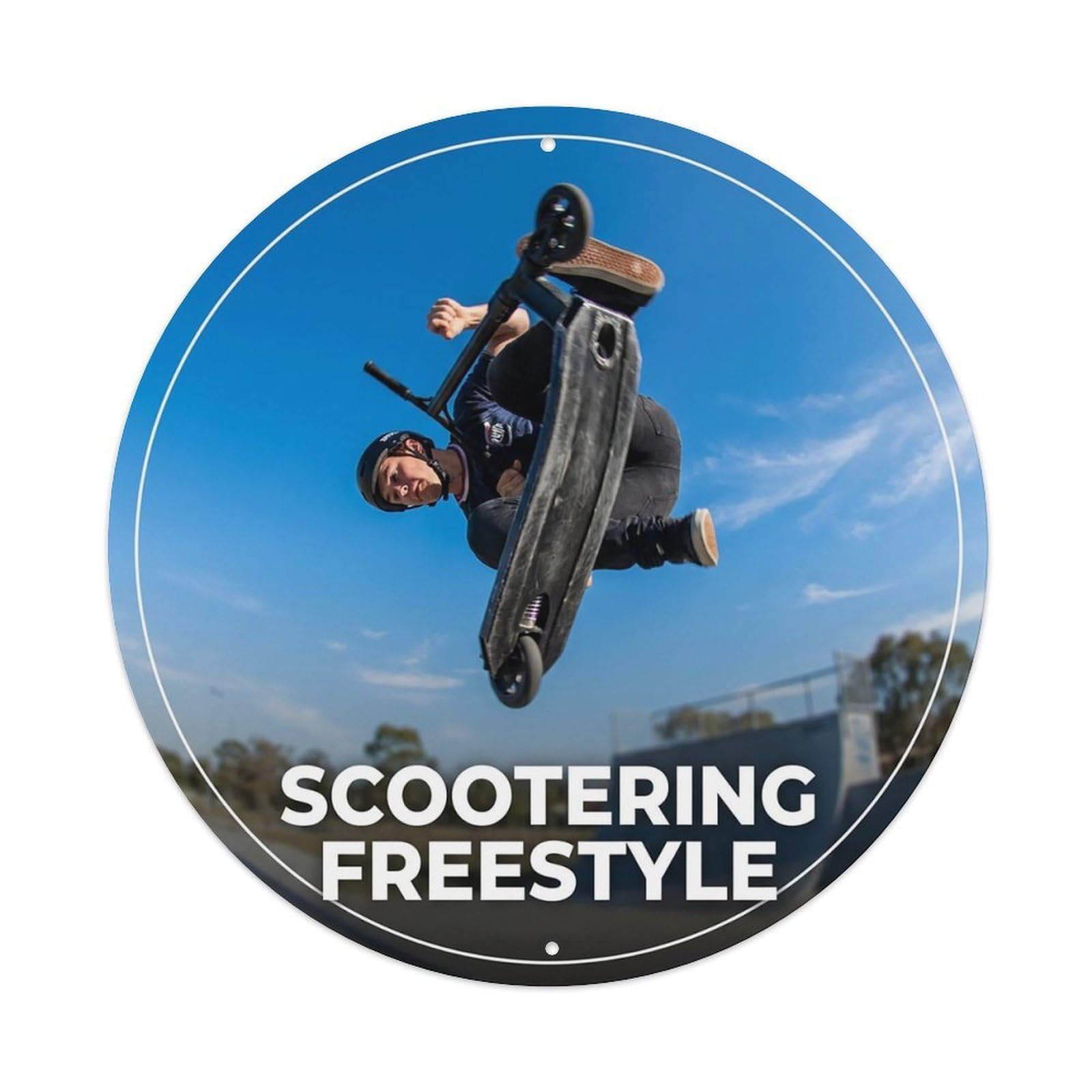 Vintage Scootering Freestyle Extreme Sports Vintage Metal Tin Sign Plaque Wall Decor for Cafe, Club Bar, Office, Garden Metal Poster 8x8Inch