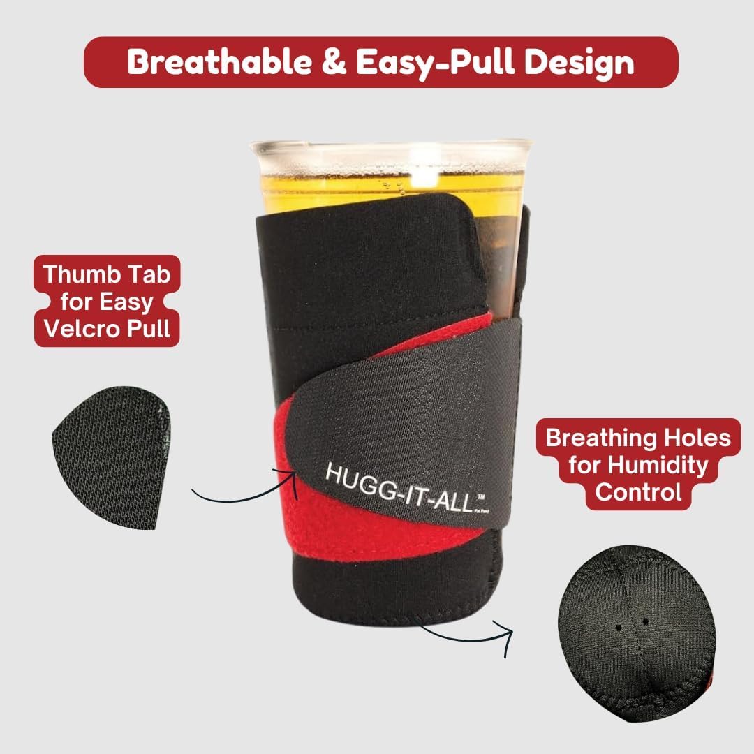 Insulated Drink Sleeve – Adjustable Neoprene Can & Bottle Cooler, Universal Beverage Holder for Soda, Beer, Energy Drinks, Iced Coffee & Water Bottles, Reusable Drink Insulator (4 Pcs)