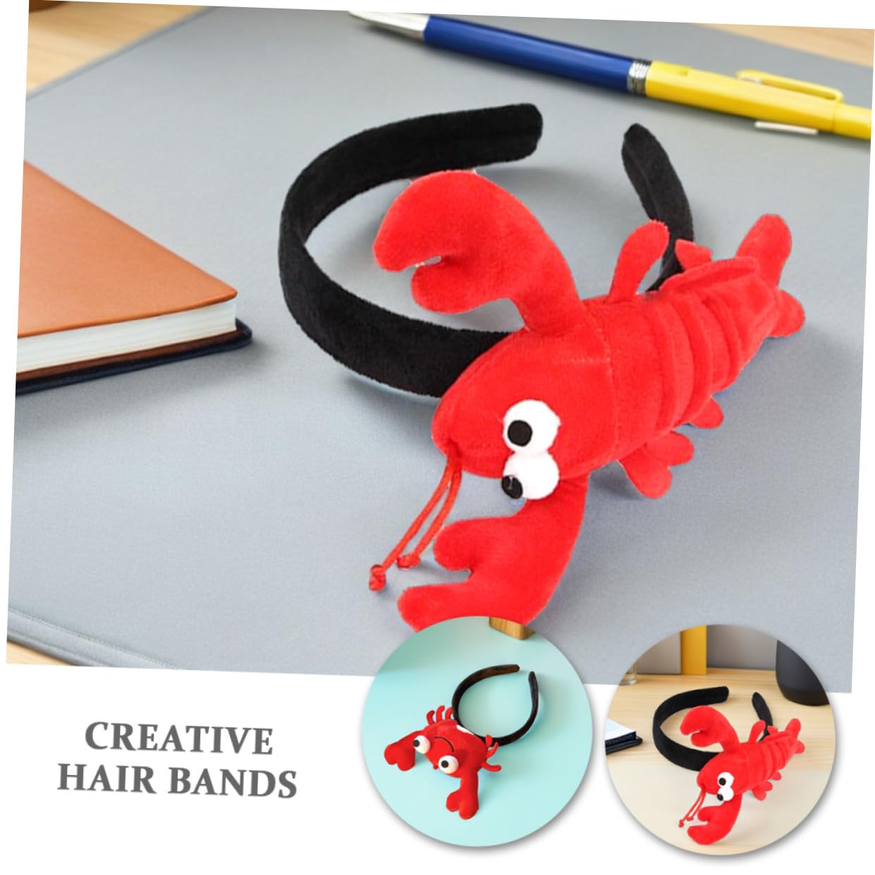 Healvian 2 pezzi Cerchietto per Capelli Granchio e Aragosta Leggeri e Creativi Accessori Acconciature Divertenti per Feste e Performance