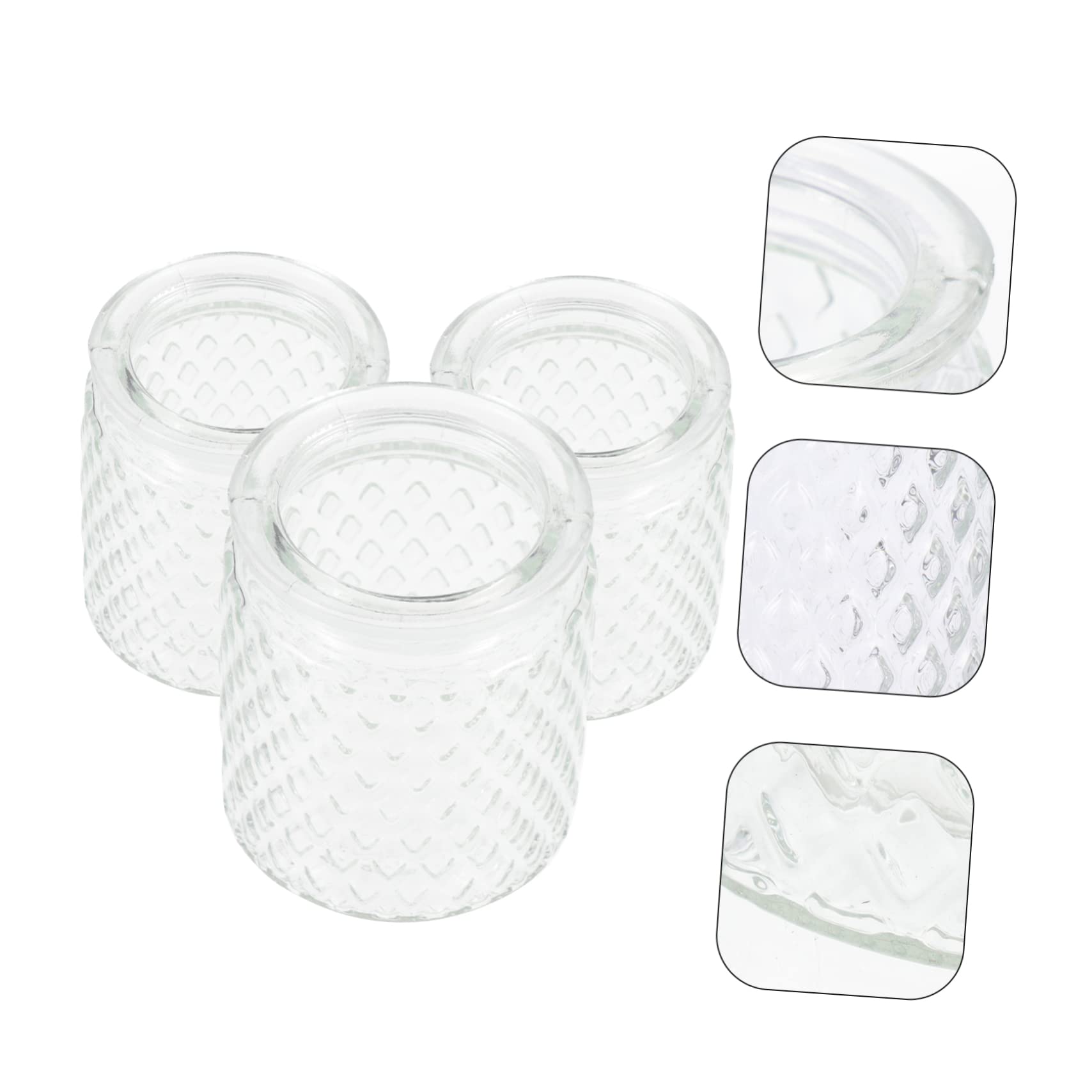 Gatuida Barattoli in Vetro Trasparente per Candele 280ml, Set da 3 Contenitori Artigianali da Tavolo, Decorazione Romantica per Camera da Letto, Soggiorno e Bar, Resistente