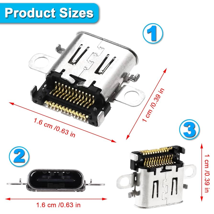 Amazon.co.jp: ZHUROUPU 4パック交換用Type - C充電ポート互換