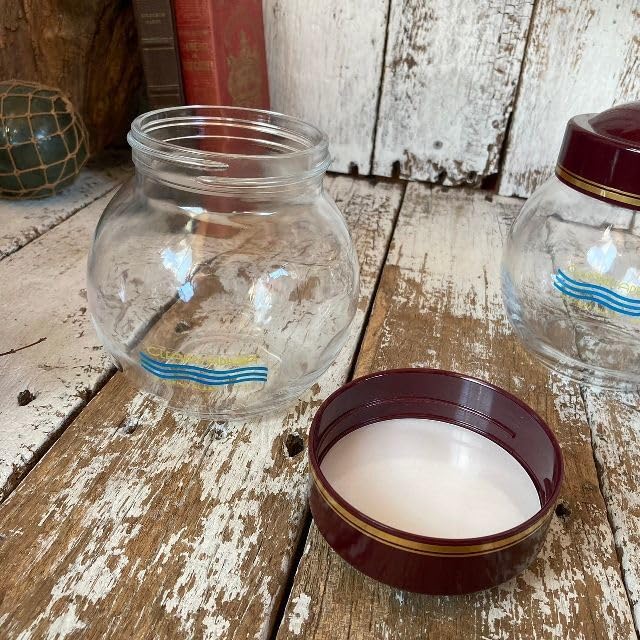レトロ 石塚ガラス キャンディポット 当時物 ガラス容器 保存容器 蓋